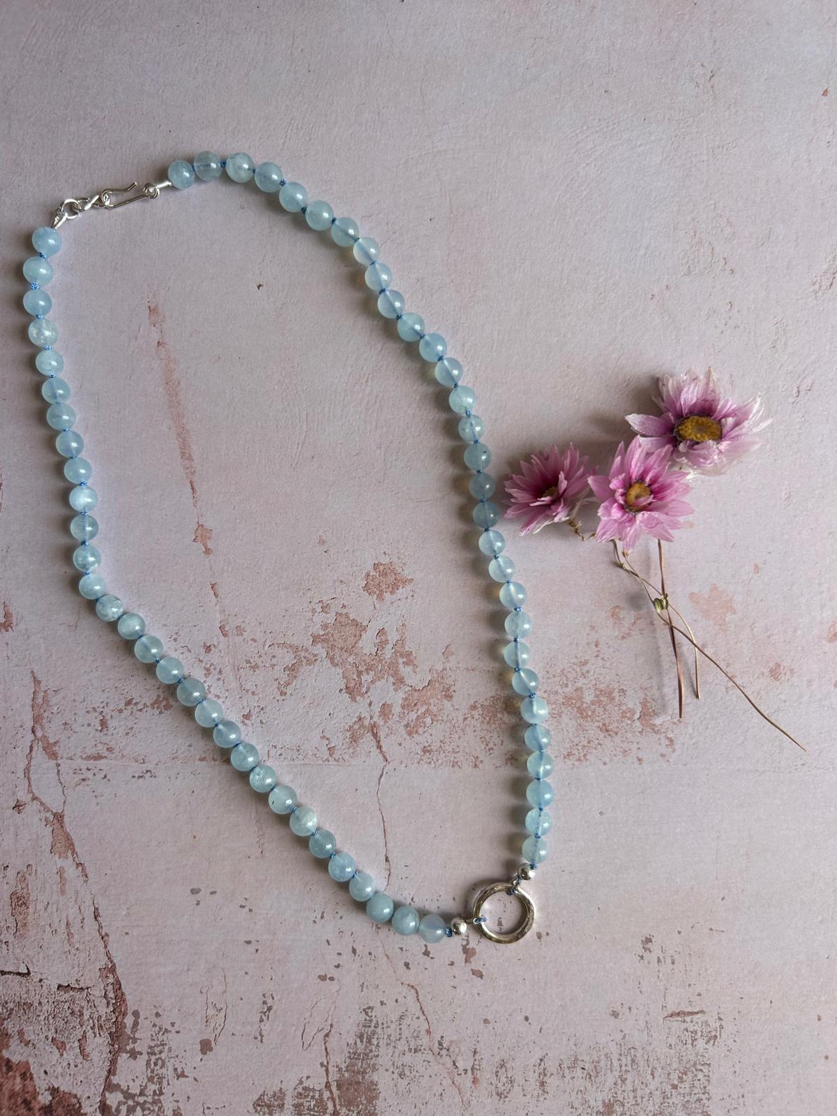 Aquamarine Semi-Precious Gemstone Necklace.