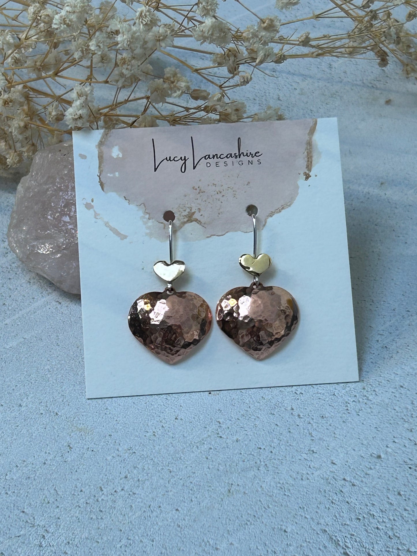 Heart drop earrings