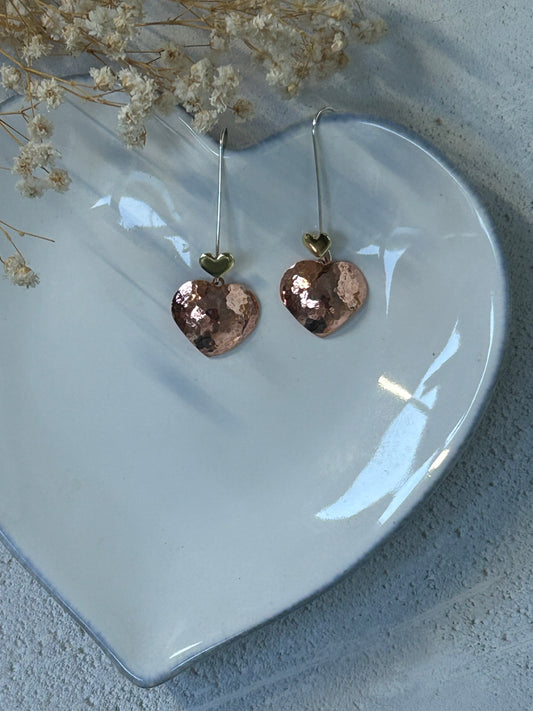 Heart drop earrings