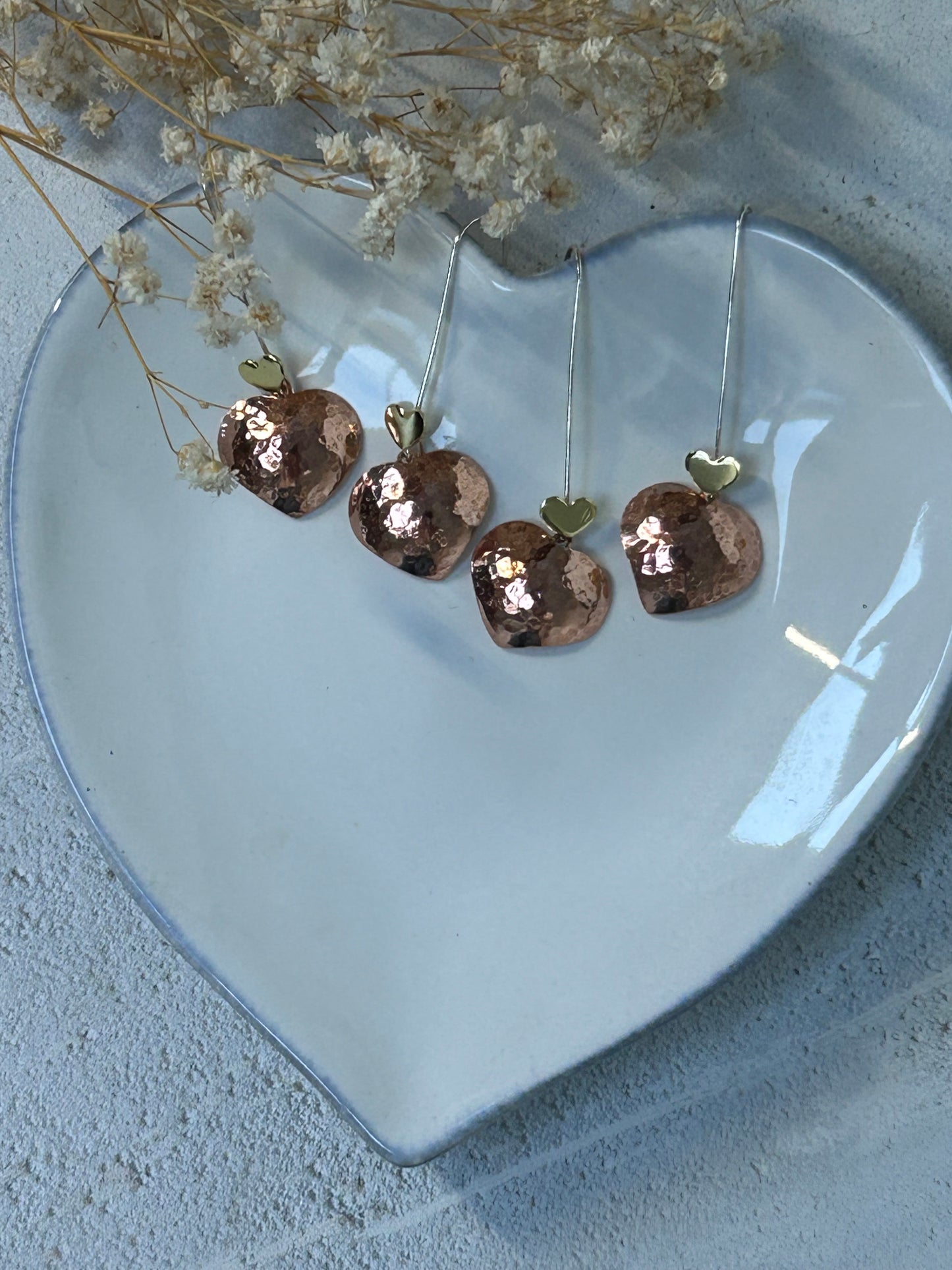 Heart drop earrings