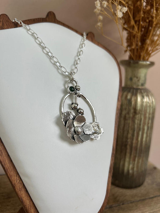Hollyhock Pendant Necklace