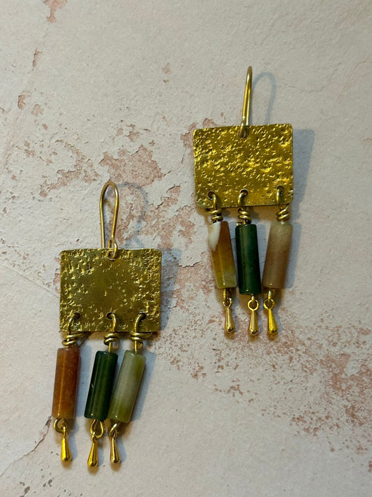 Agate drop earrings
