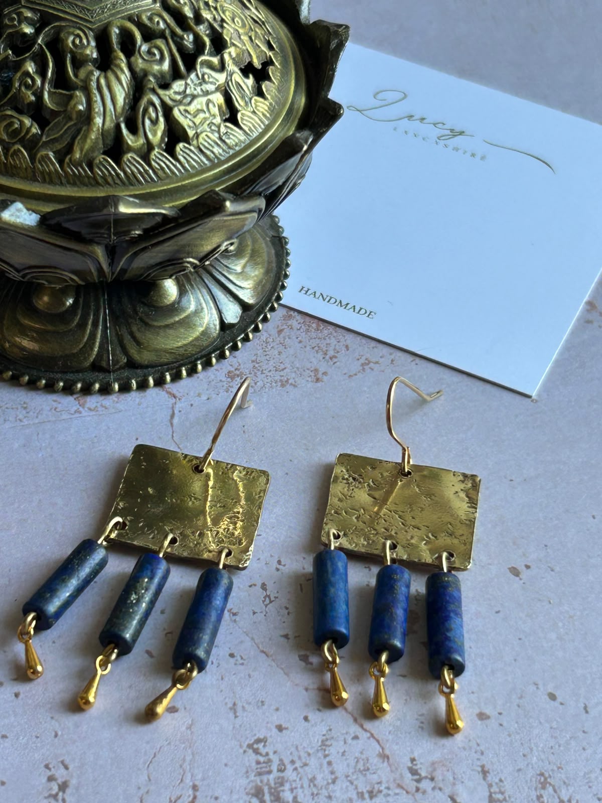 Lapis drop earrings