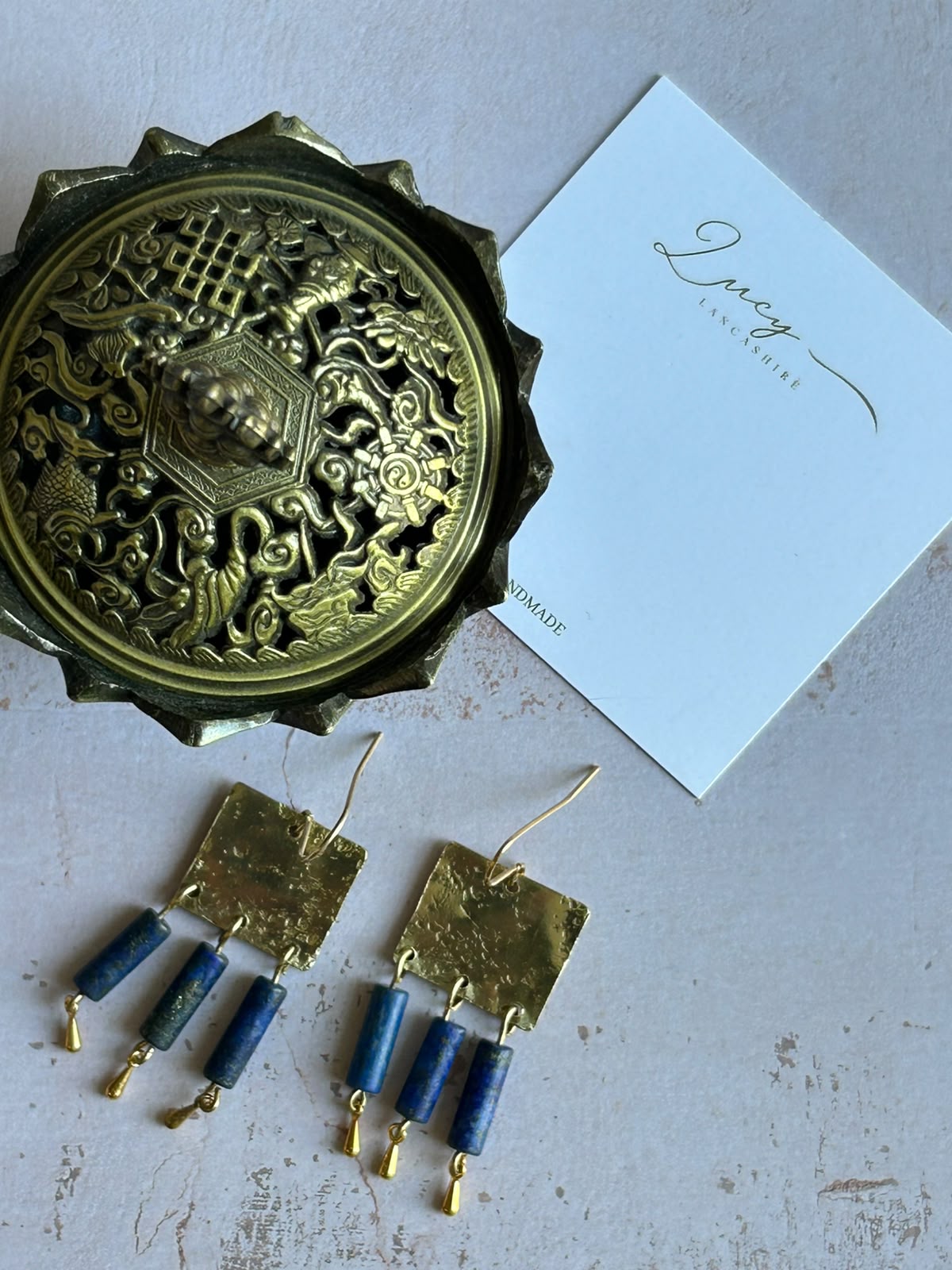 Lapis drop earrings