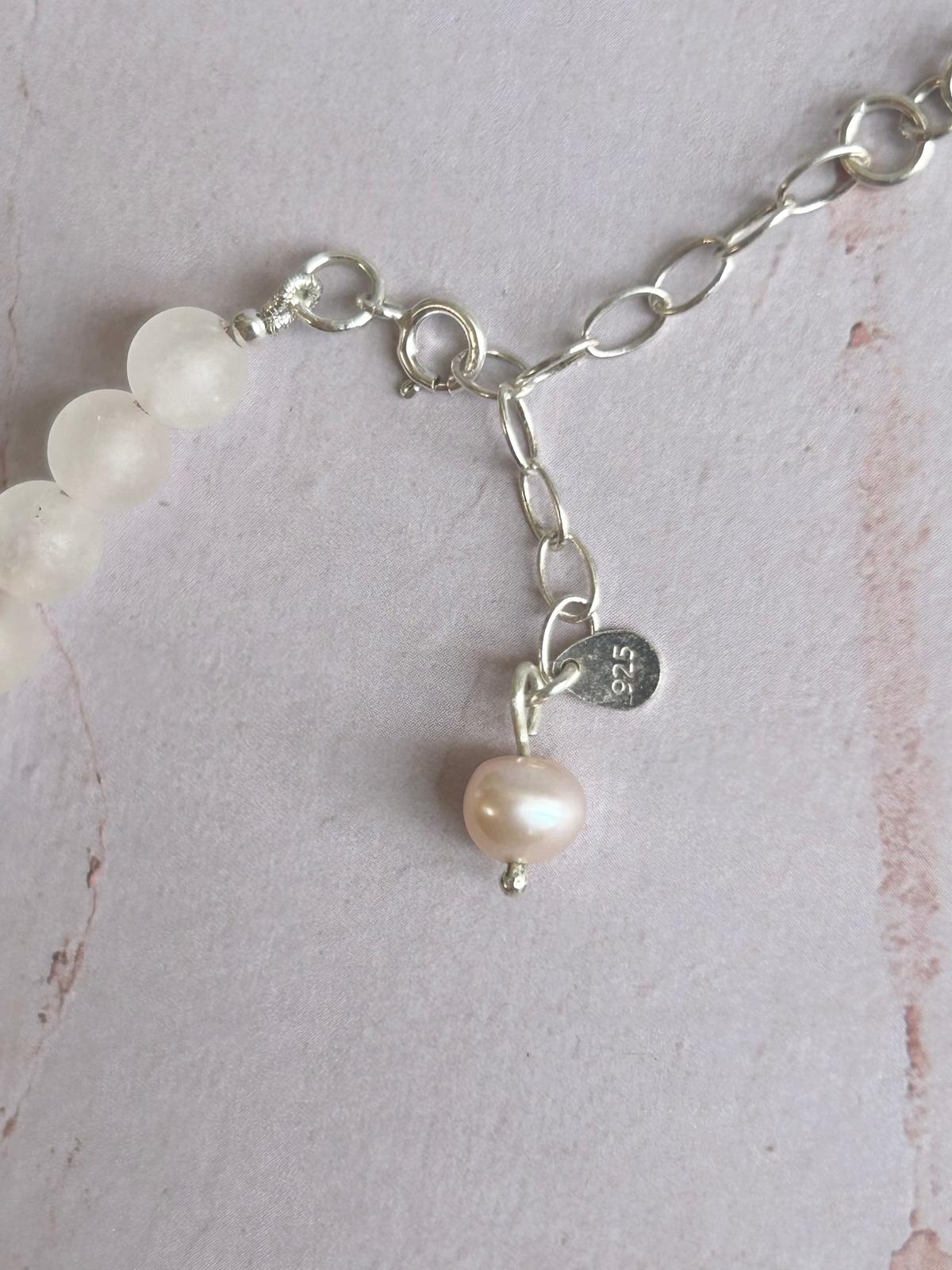 Ammonite & Rose Quartz Charm Necklace