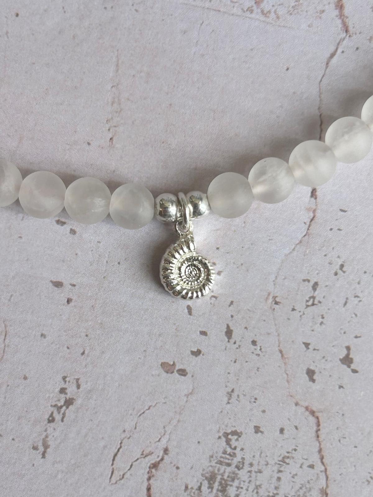 Ammonite & Rose Quartz Charm Necklace