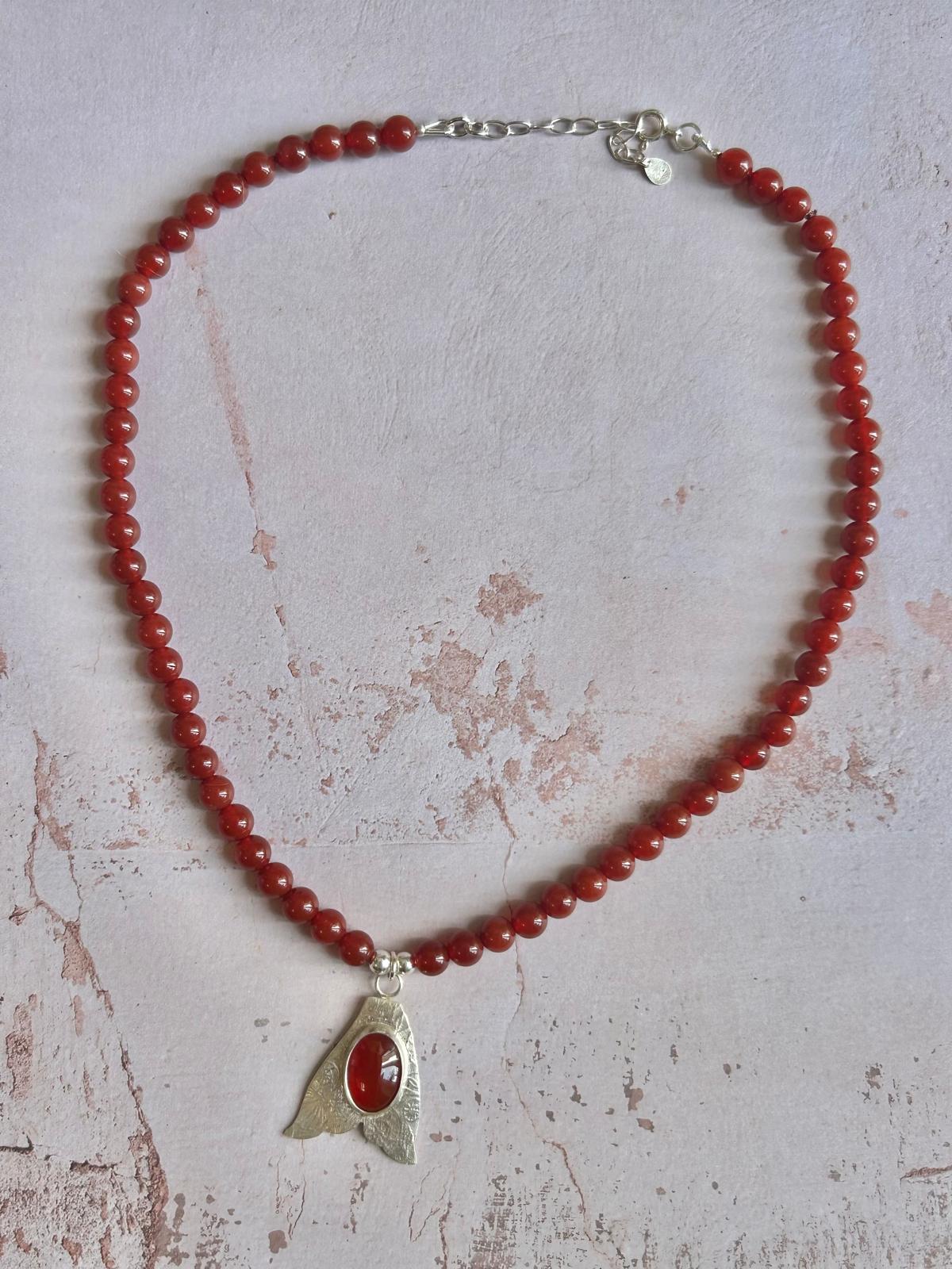 Red Agate Mermaid Necklace