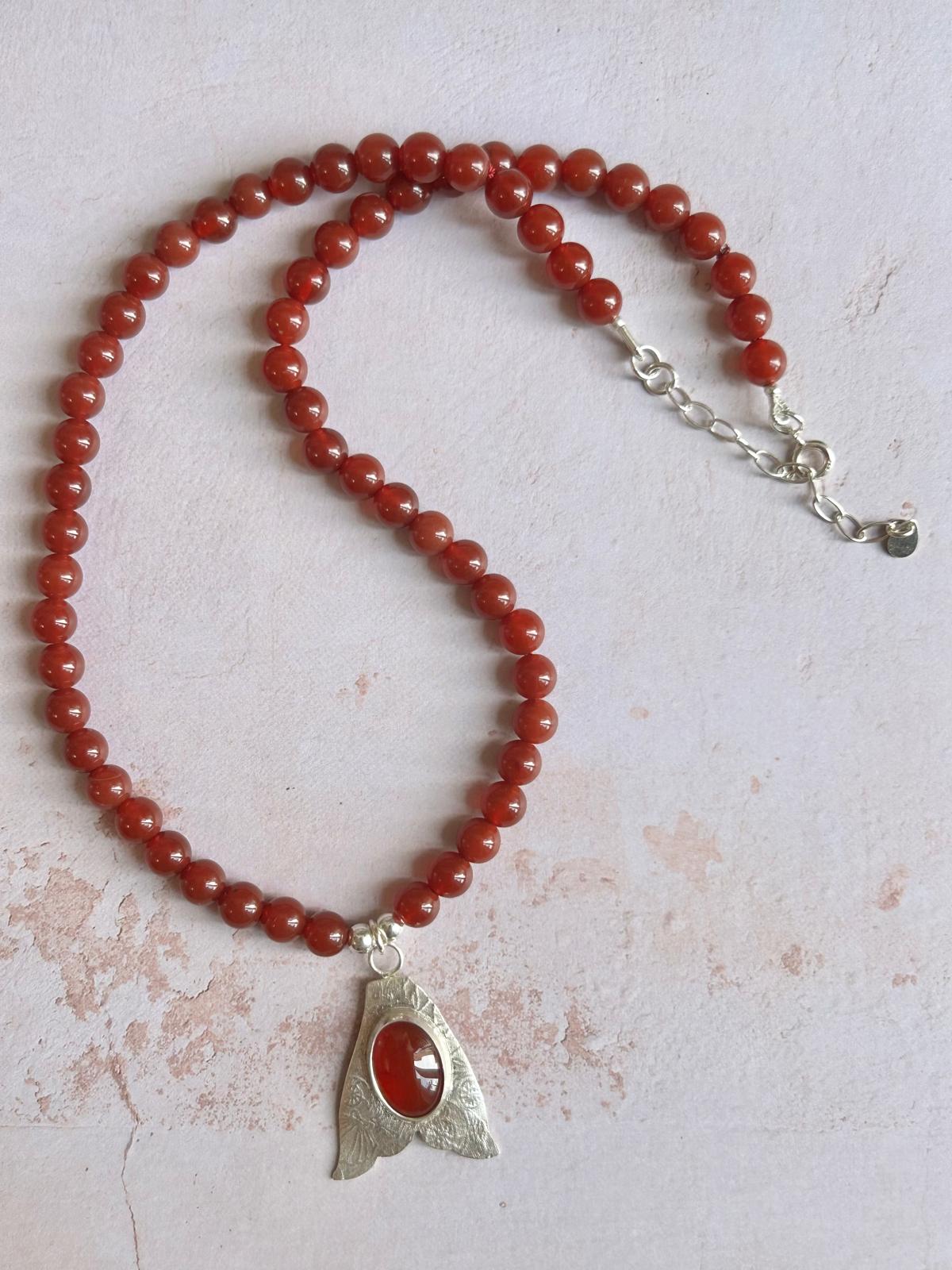 Red Agate Mermaid Necklace