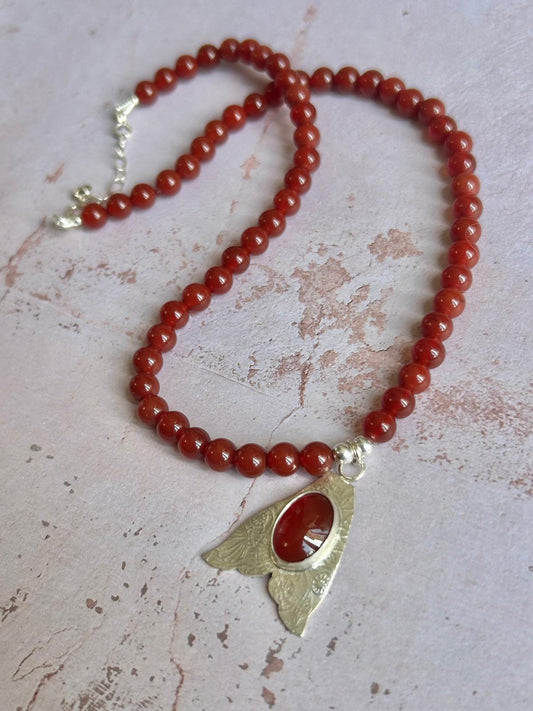 Red Agate Mermaid Necklace