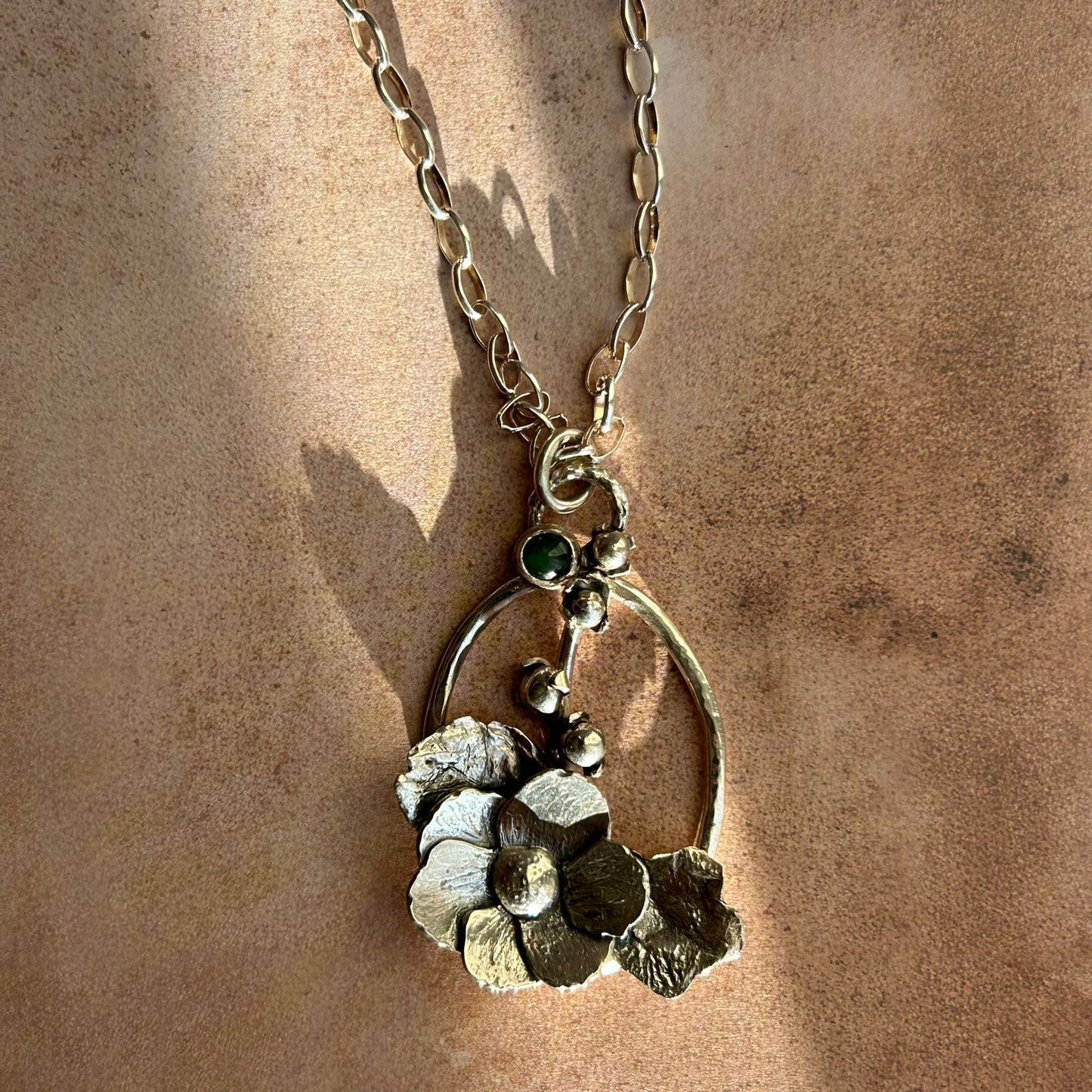 Hollyhock Pendant Necklace