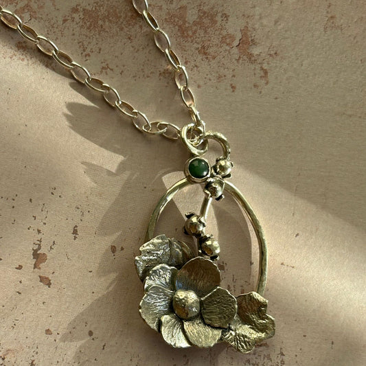 Hollyhock Pendant Necklace