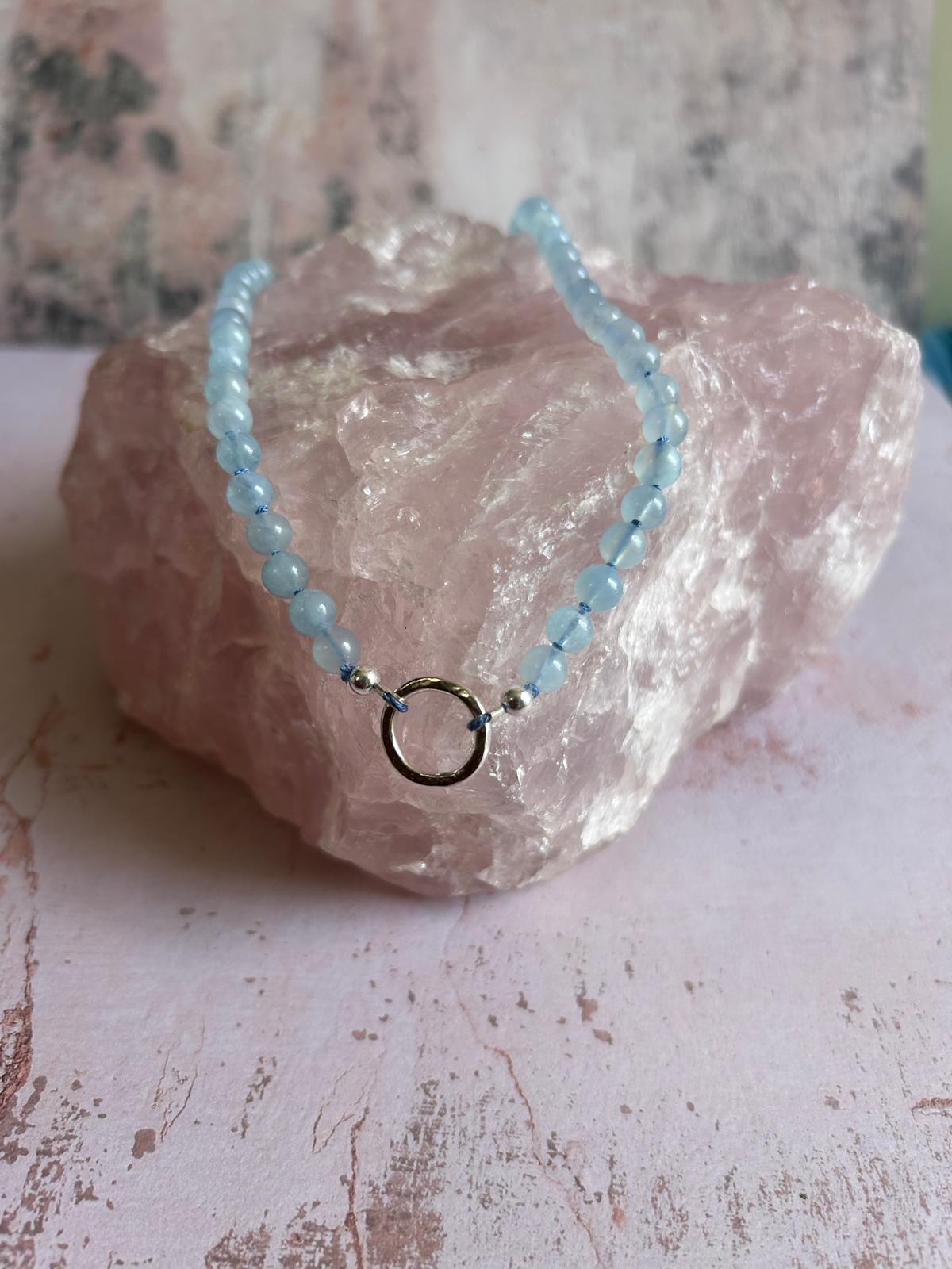 Pink Bamboo Coral Semi-Precious Gemstone Necklace.