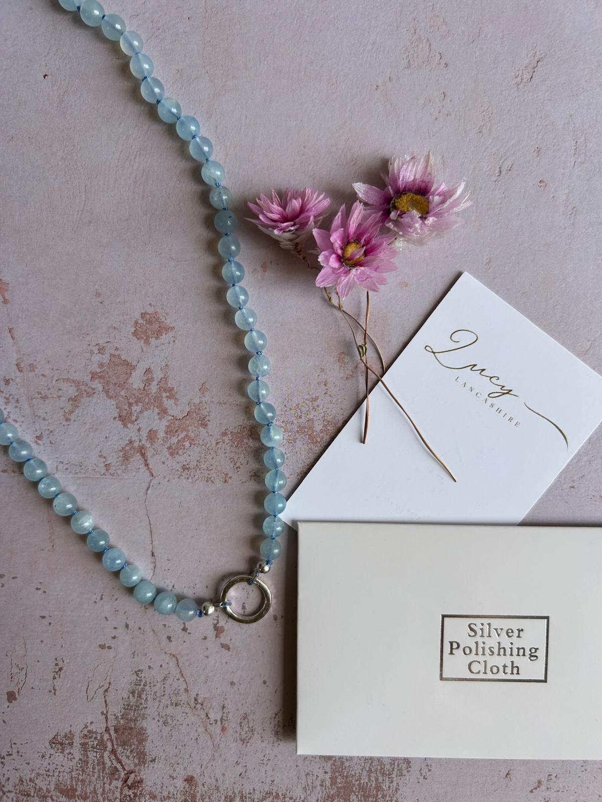 Aquamarine Semi-Precious Gemstone Necklace.